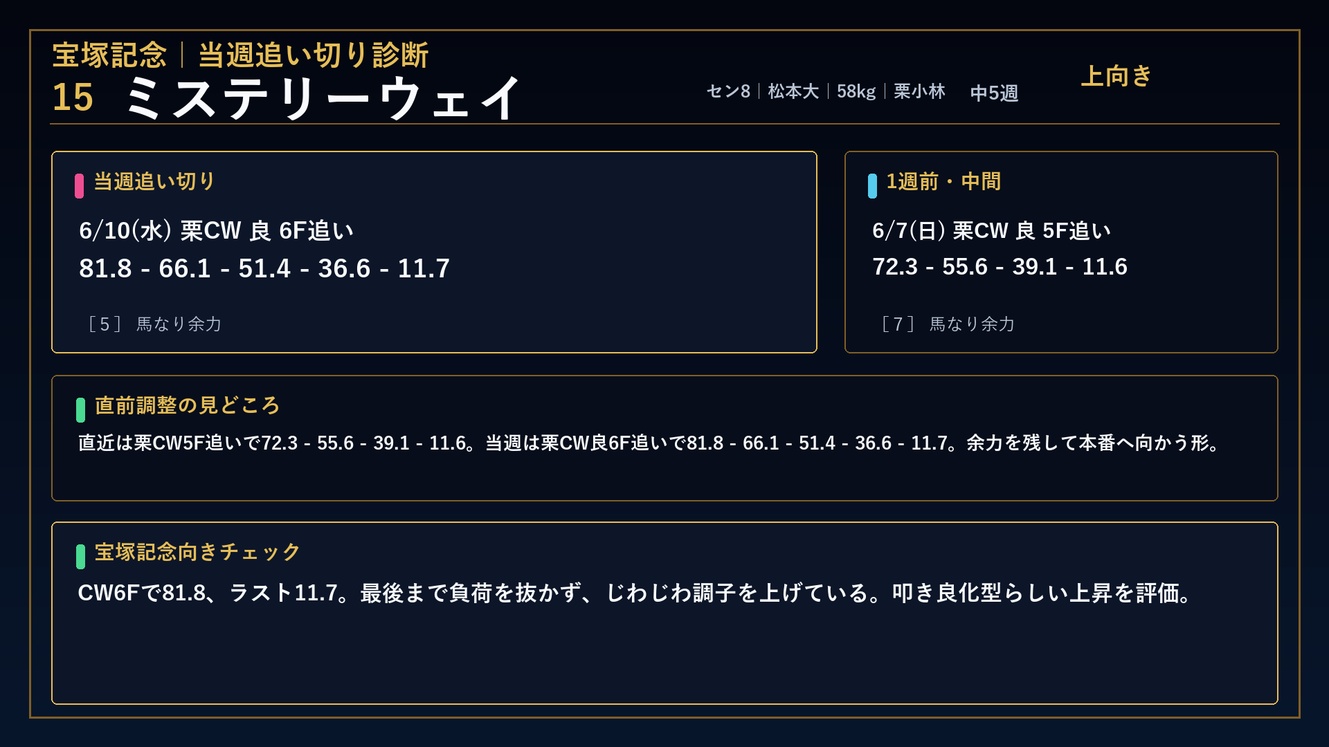 宝塚記念 ミステリーウェイ
