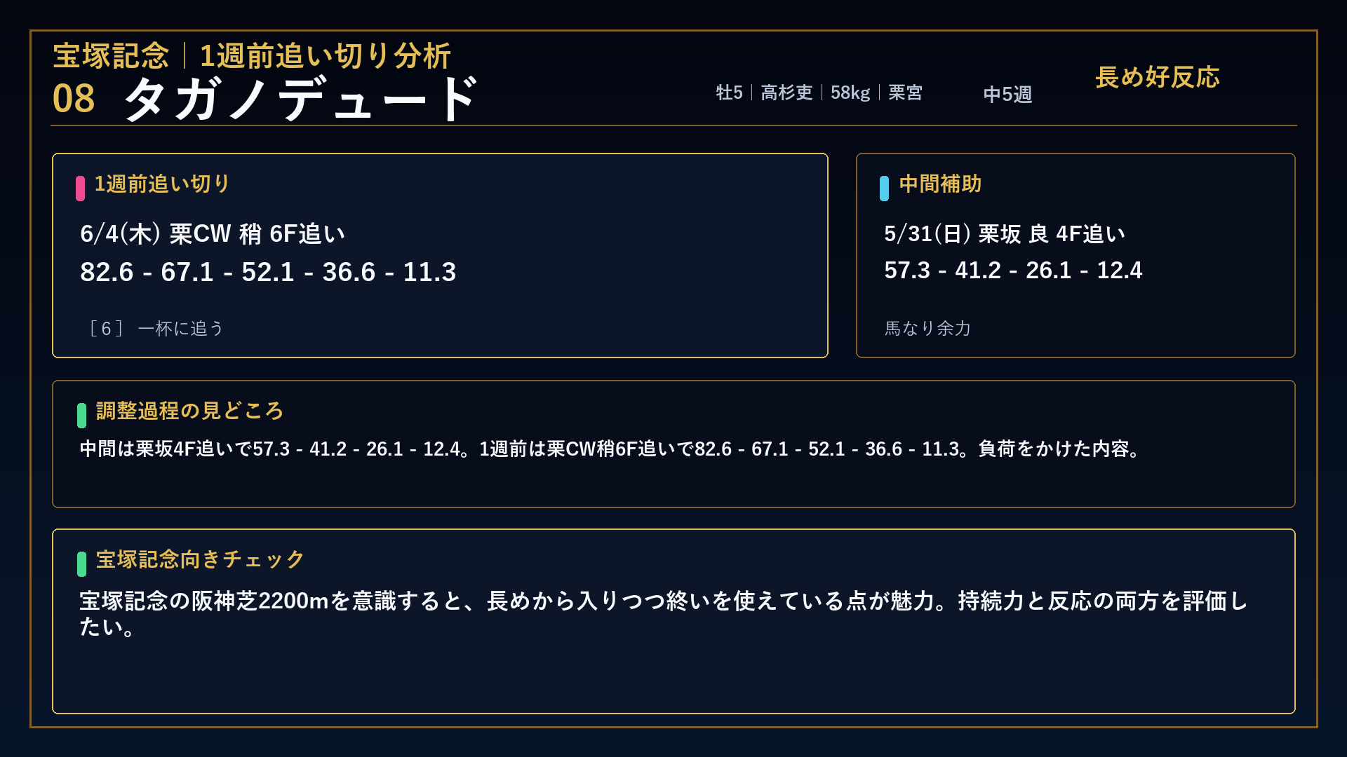 宝塚記念 タガノデュード