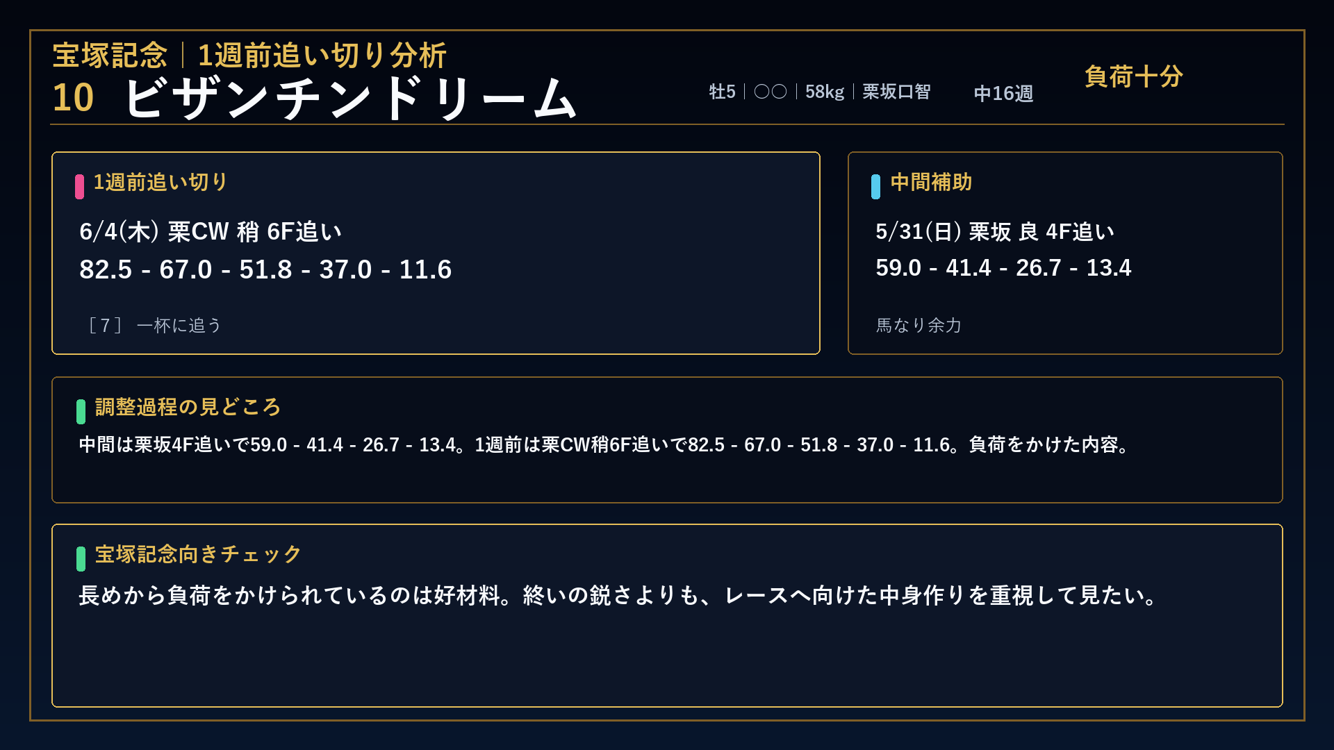 宝塚記念 ビザンチンドリーム