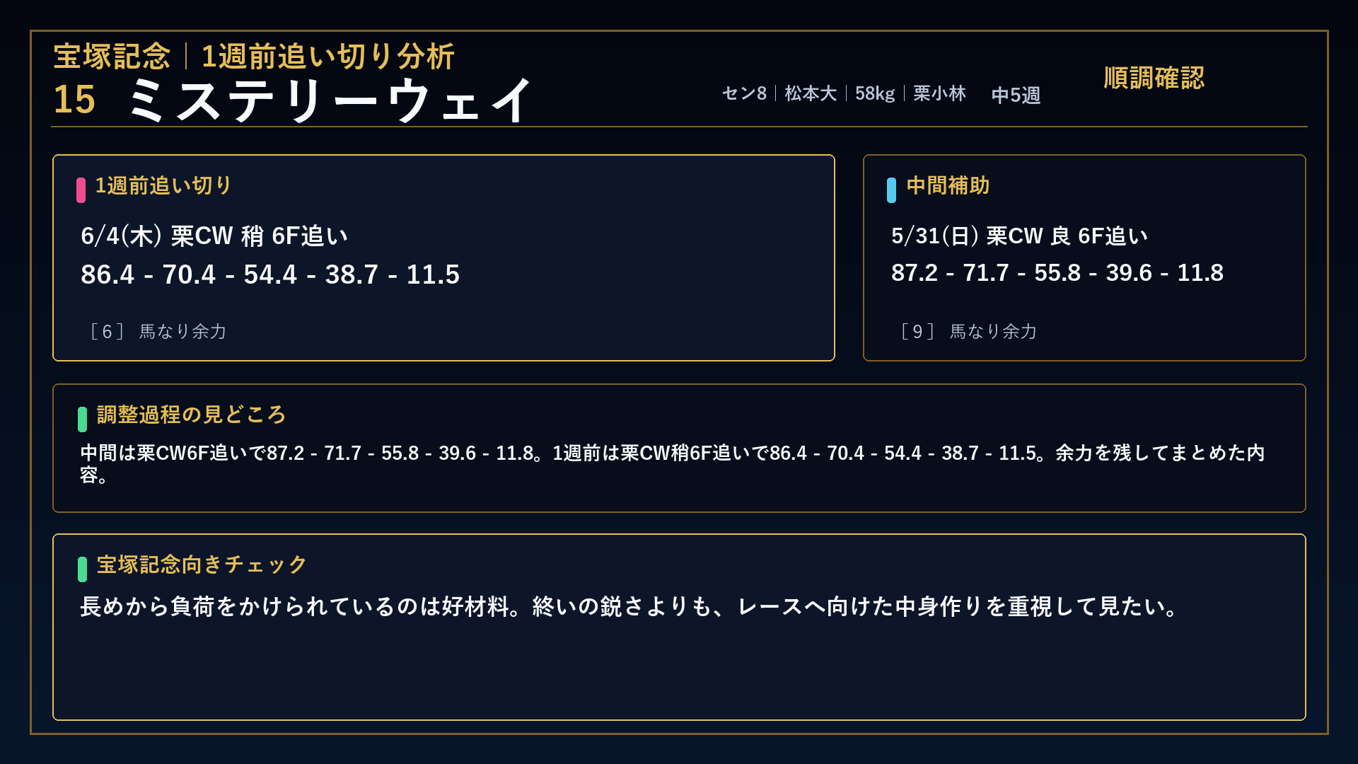 宝塚記念 ミステリーウェイ