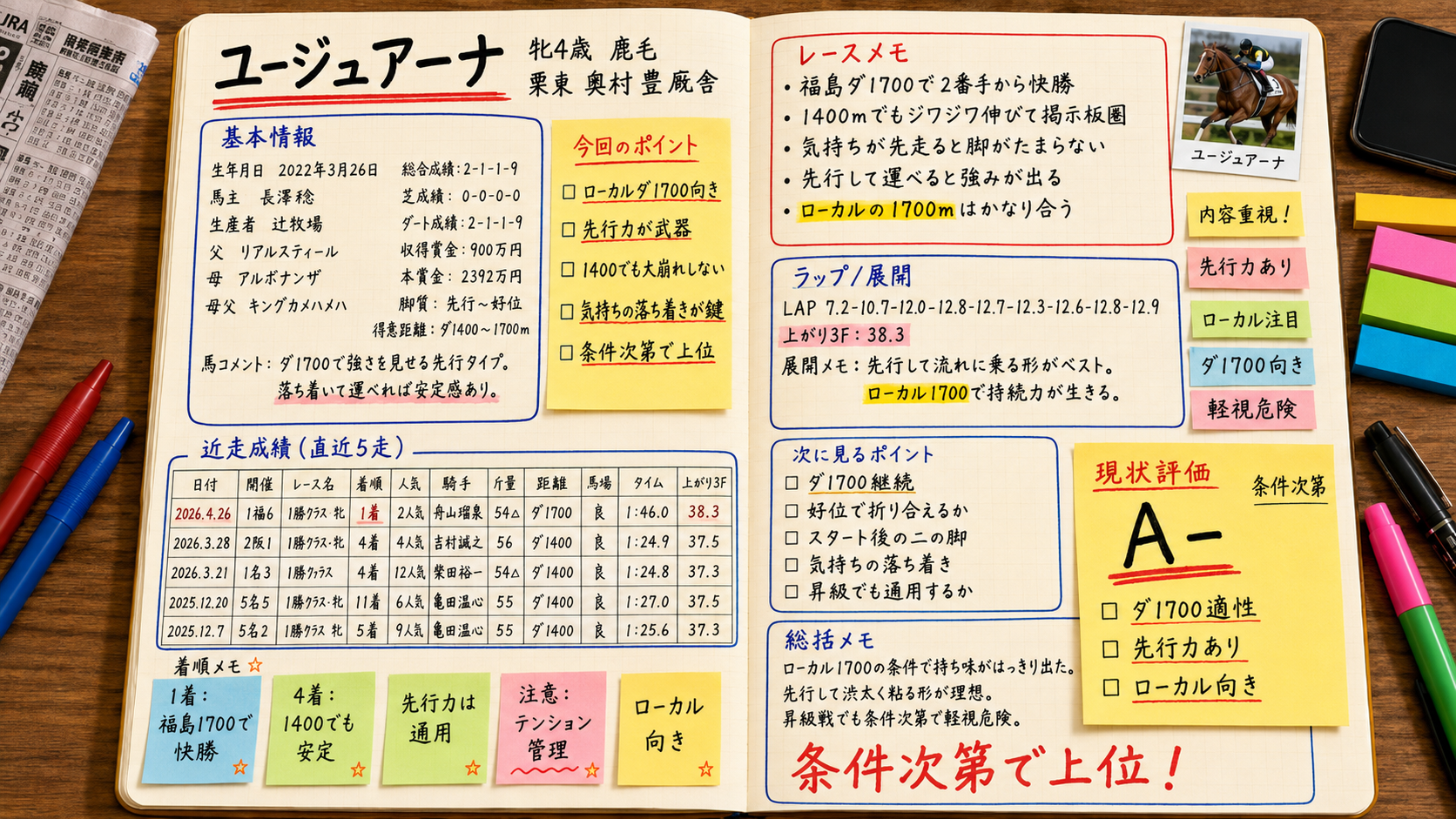 ユージュアーナ 今週の想定
