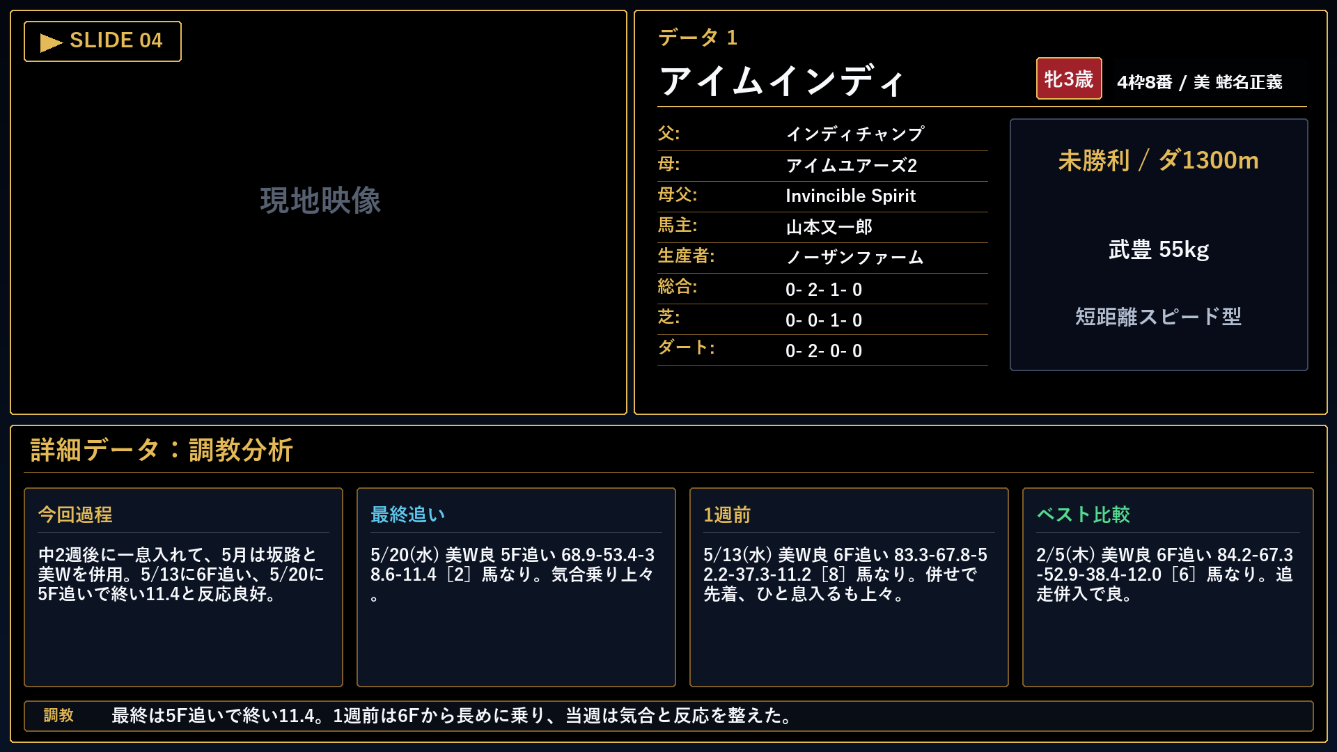 アイムインディ 条件とコメント