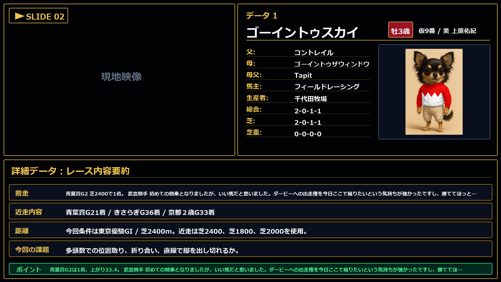 ゴーイントゥスカイ レースコメント