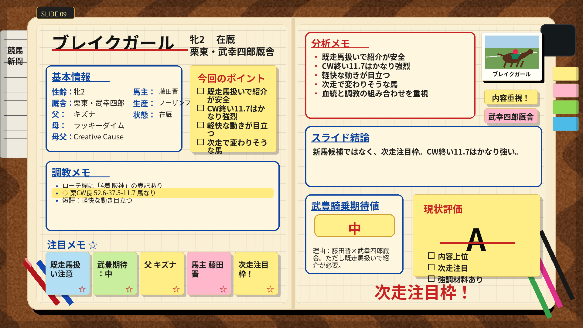 ブレイクガール 手書きノート