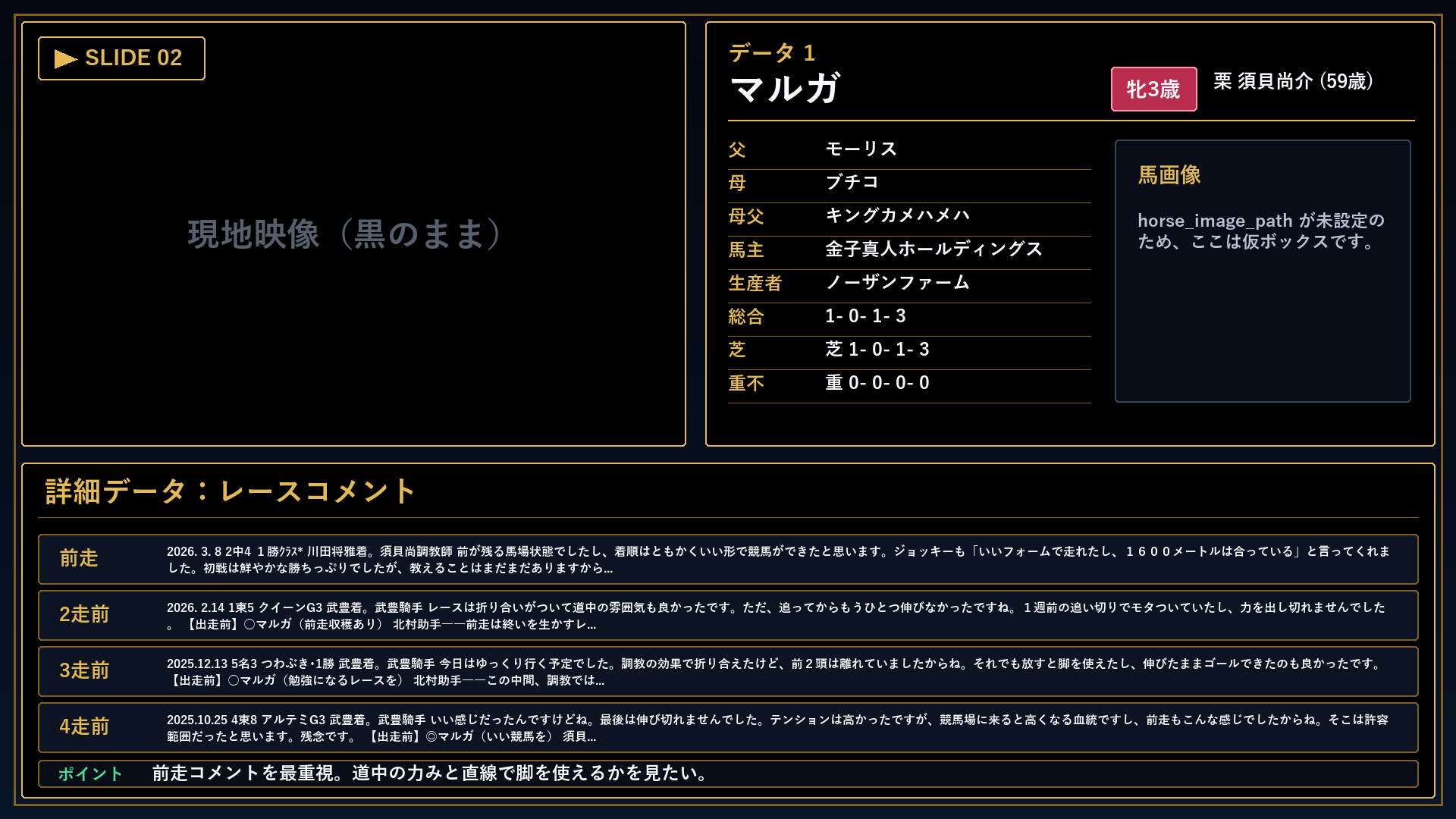 マルガ レースコメント